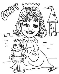 Black & White Caricature princess